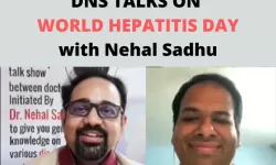 Dr. Gaurav Gupta speaking on World Hepatitis Day with Nehal